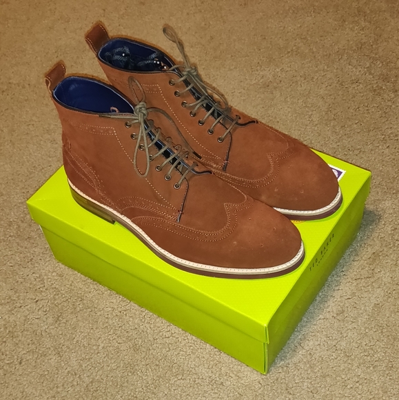 Ted Baker Shennjo Brogue Boot Size 13M US Dark Tan - Picture 2 of 7